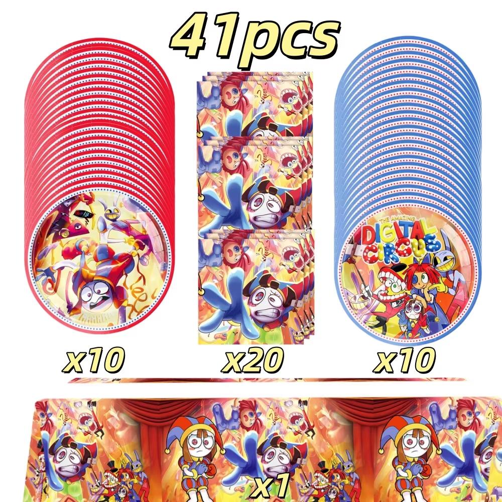 Cartoon Amazing Circus Theme Birthday Party Decorations Cute Balloons Plates Banner Tableware Set for Baby Shower Party Favors