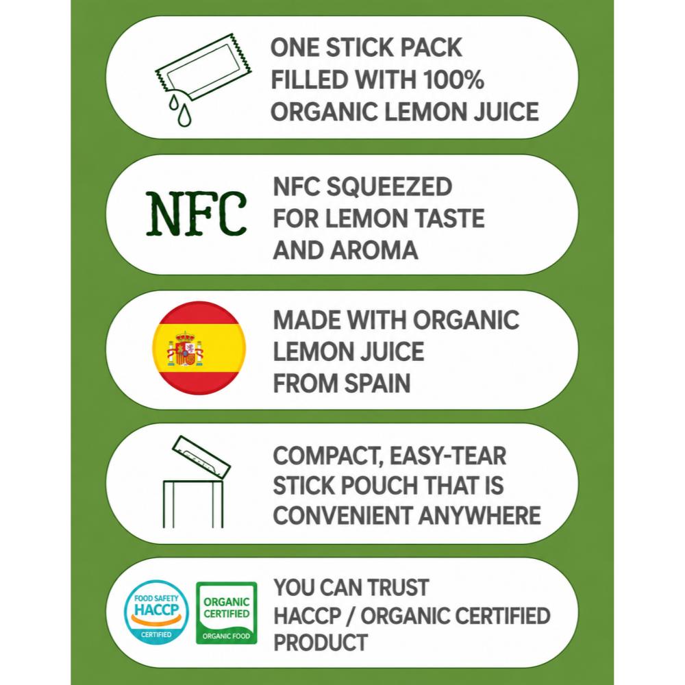 gomgom 100% Organic Lemon Stick, 20g, 14pcs / Korean Lemon Stick / Organic Flavor