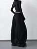 Women's Stylish Black Velvet Wide-Leg Sports Pants - New 2025 Winter Fashion, High Street Casual Style