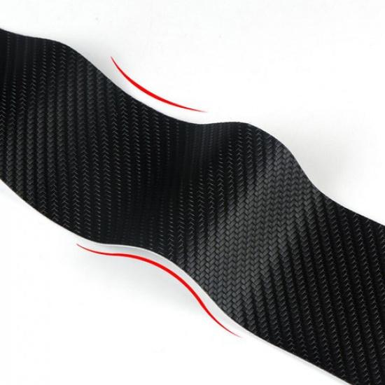 4Pcs Carbon Fiber Leather Car Door Sill Cover Protector Sticker Accessories Blue