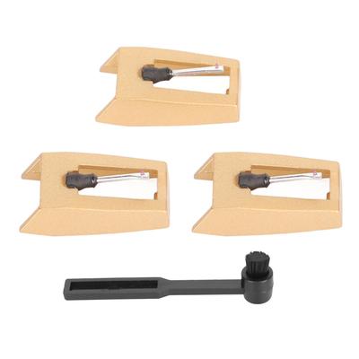 3 Stück Plattenspieler Nadel Ersatz Plattenspieler Schallplattennadel mit Reinigungsbürste für Victrola für Crosley für ION