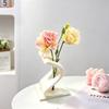 Modern Matte Spiral Flower Vase Unique Abstract Geometric Design For Tabletop Home Office Bedroom Decor