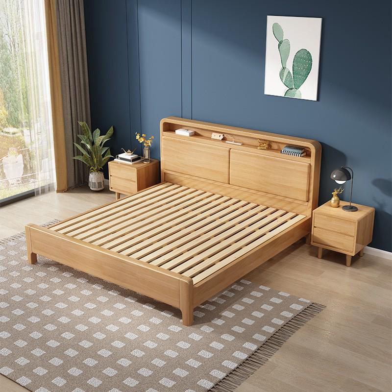 Nordic Solid Wood Bed with Soft or Hard Headboard - Available in 1.5m Single or 1.8m Double.