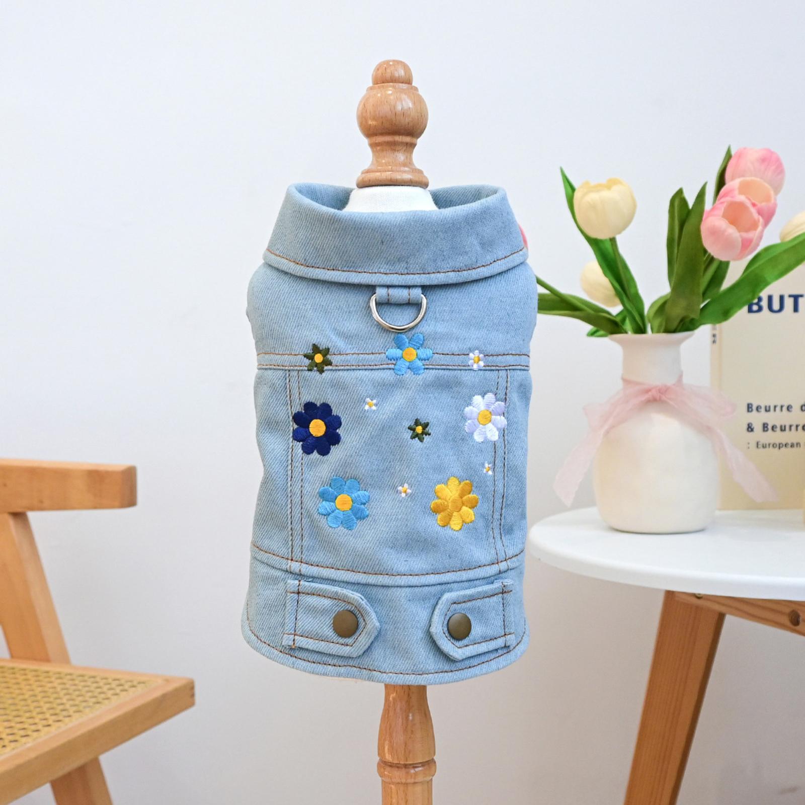 

Pet Denim Shirt Pullover Dog Clothes XS синій