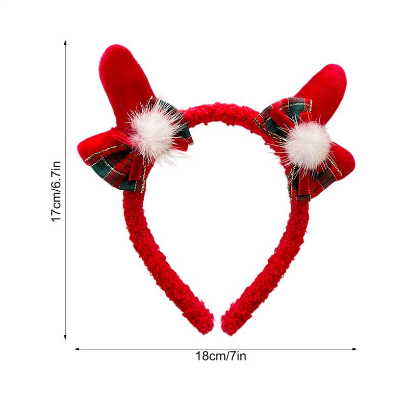 Christmas Antlers Headband Red Christmas Realistic Hairband Festive Deer Cosplay Headband For Adult For Kids Women Holiday