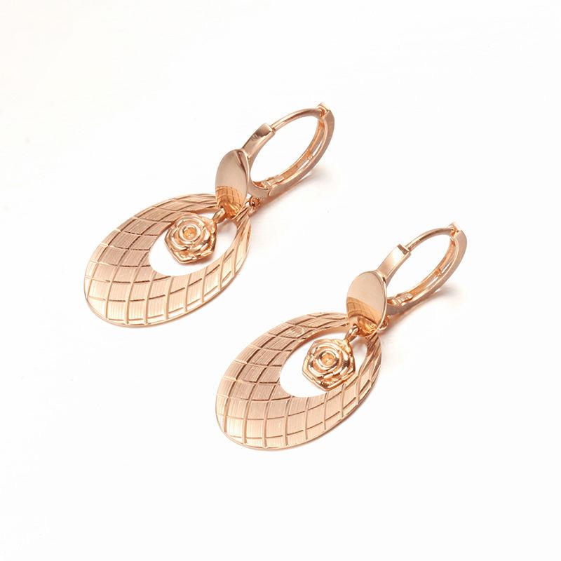 Purple Gold Shiny Smart Rose Shiny Earrings Women'S Rose Gold Plated Ear Buckles Classic