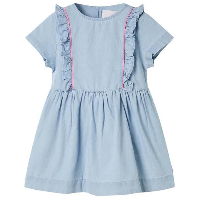 Children's Dress with Soft Blue Ruffles 92/104/116/128/140