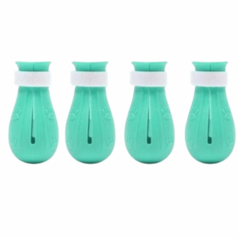 4Pcs Anti-Scratch Bite Cat Foot Shoes Adjustable Paw Nail Cover Boots  Washing Shoes