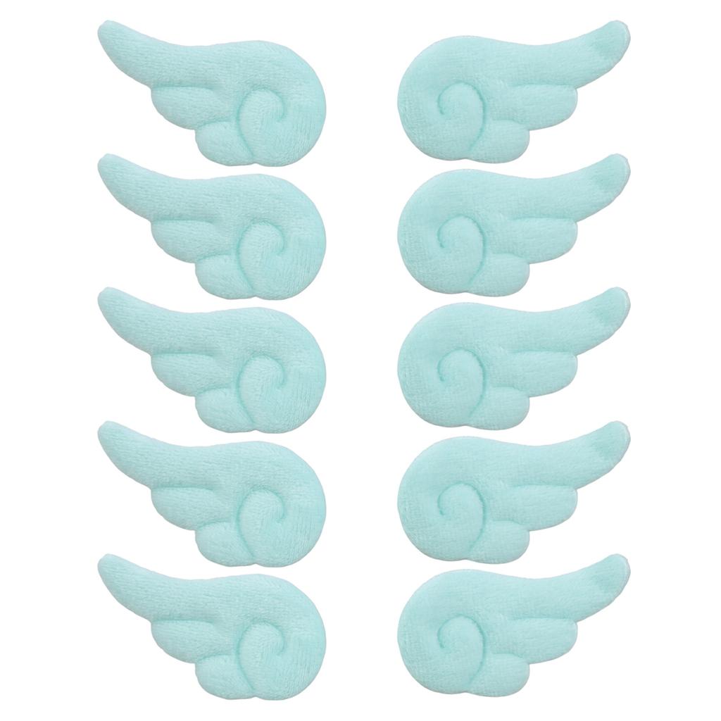 10PCS Double Sided Angel Wing Shape Sewing Patches Cute Hair Applique for DIY Doll Bag Hat Scarf Patches Hair Clip Decor