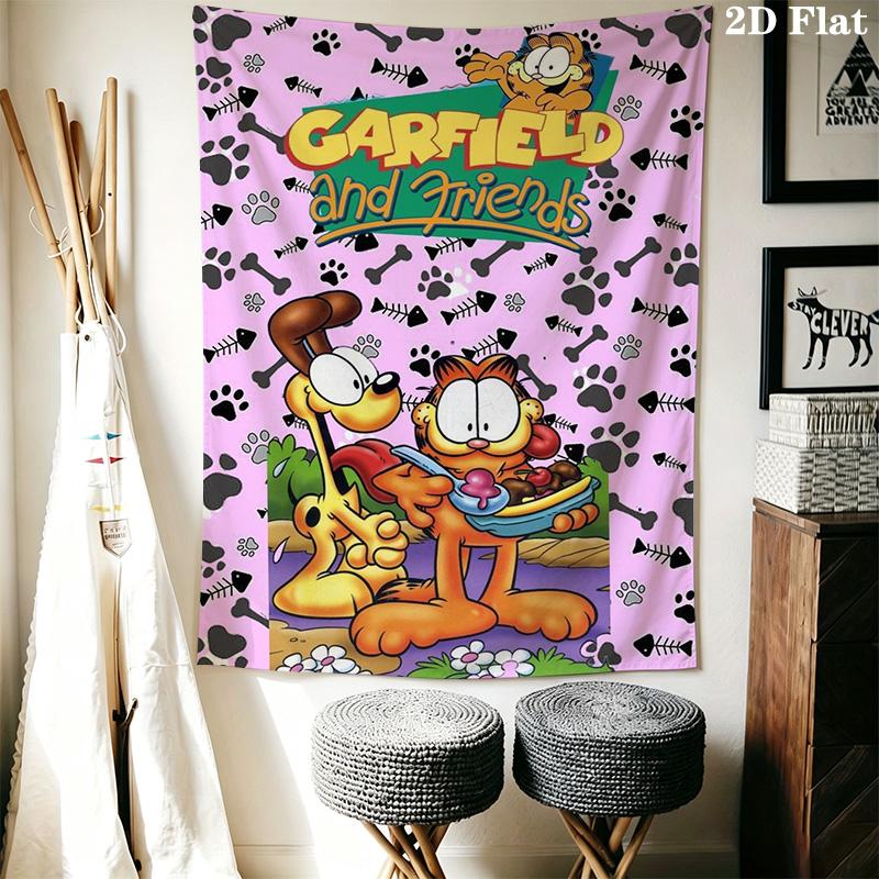 Garfield'S Chaos Whimsical Adventure Tapestry Fashion Print Background Cloth Soft Christmas Gift Wall Covering Decoration