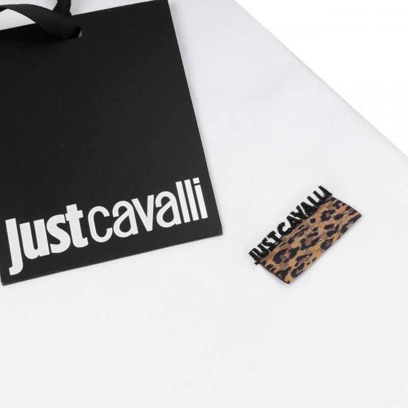 Just cavalli milano men's t-shirt new jacquard label white - Size: L