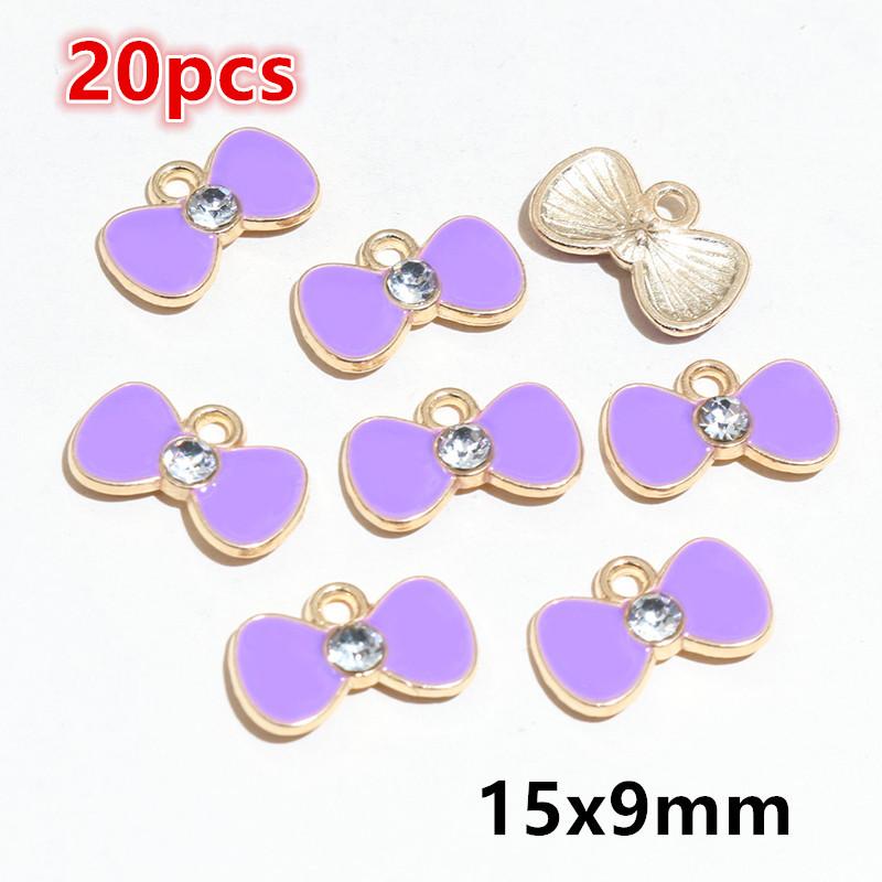 10-20pcs Bow Charms Pendant Enamel Alloy Metal Craft DIY Jewelry Making Accessories Findings for Earrings Necklace Bracelets