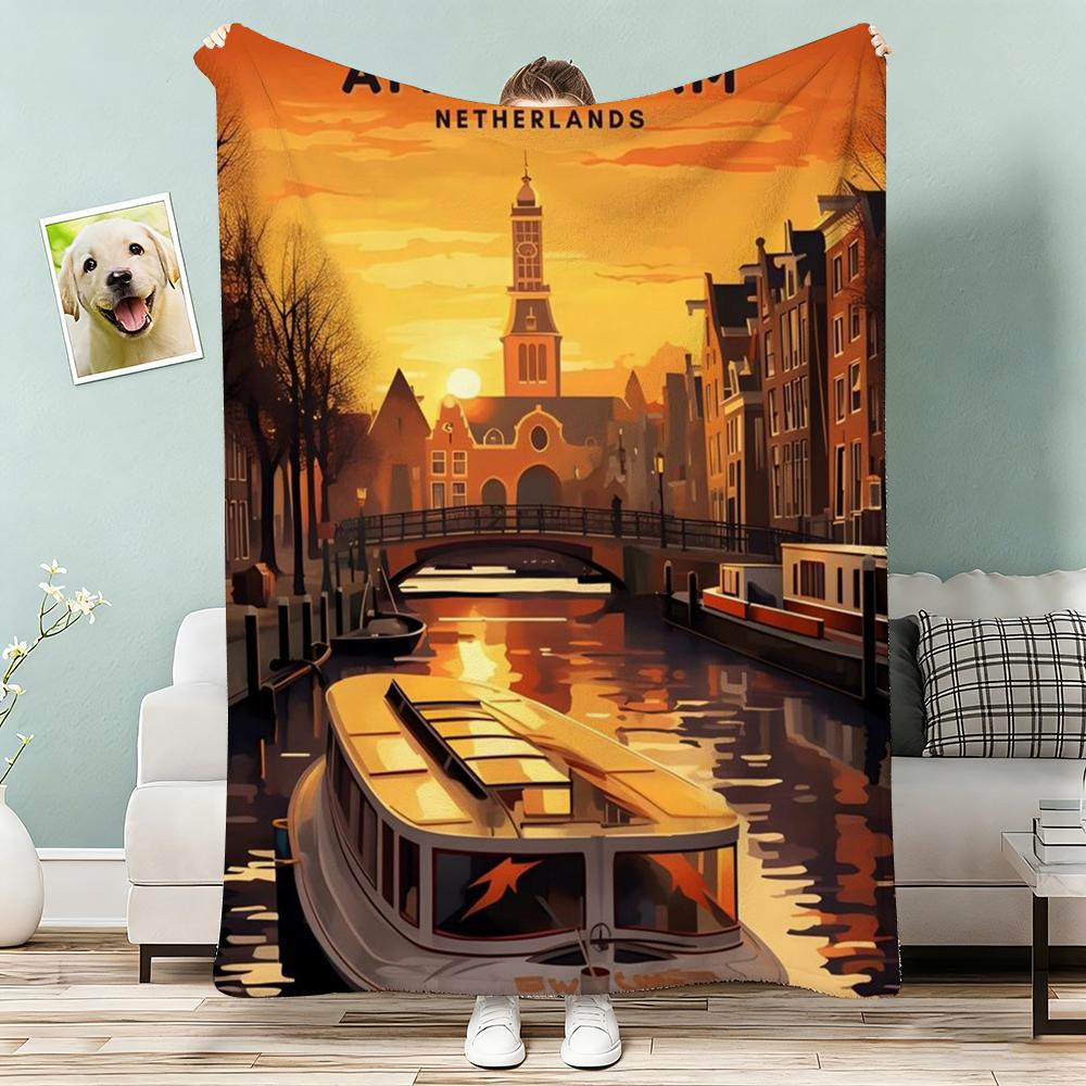 Amsterdam Throw Lightweight 240g Flannel Blanket Soft Skin-friendly for Summer Cooling 75x90cm