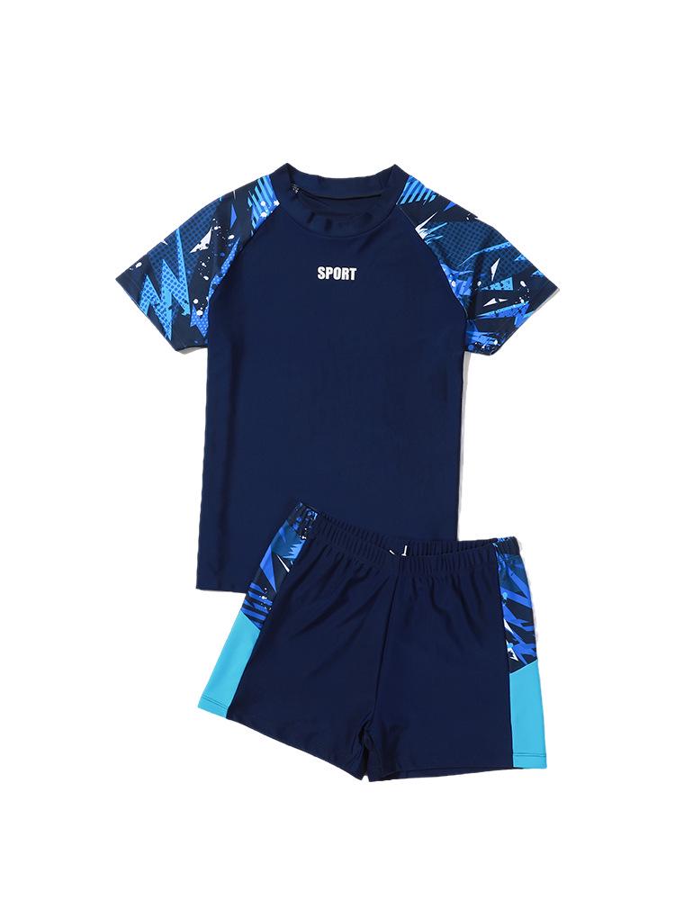 Zhuoyue 2025 Boys Two-Piece Swimwear Set: Professional Swim Trunks for Middle and Big Kids 180