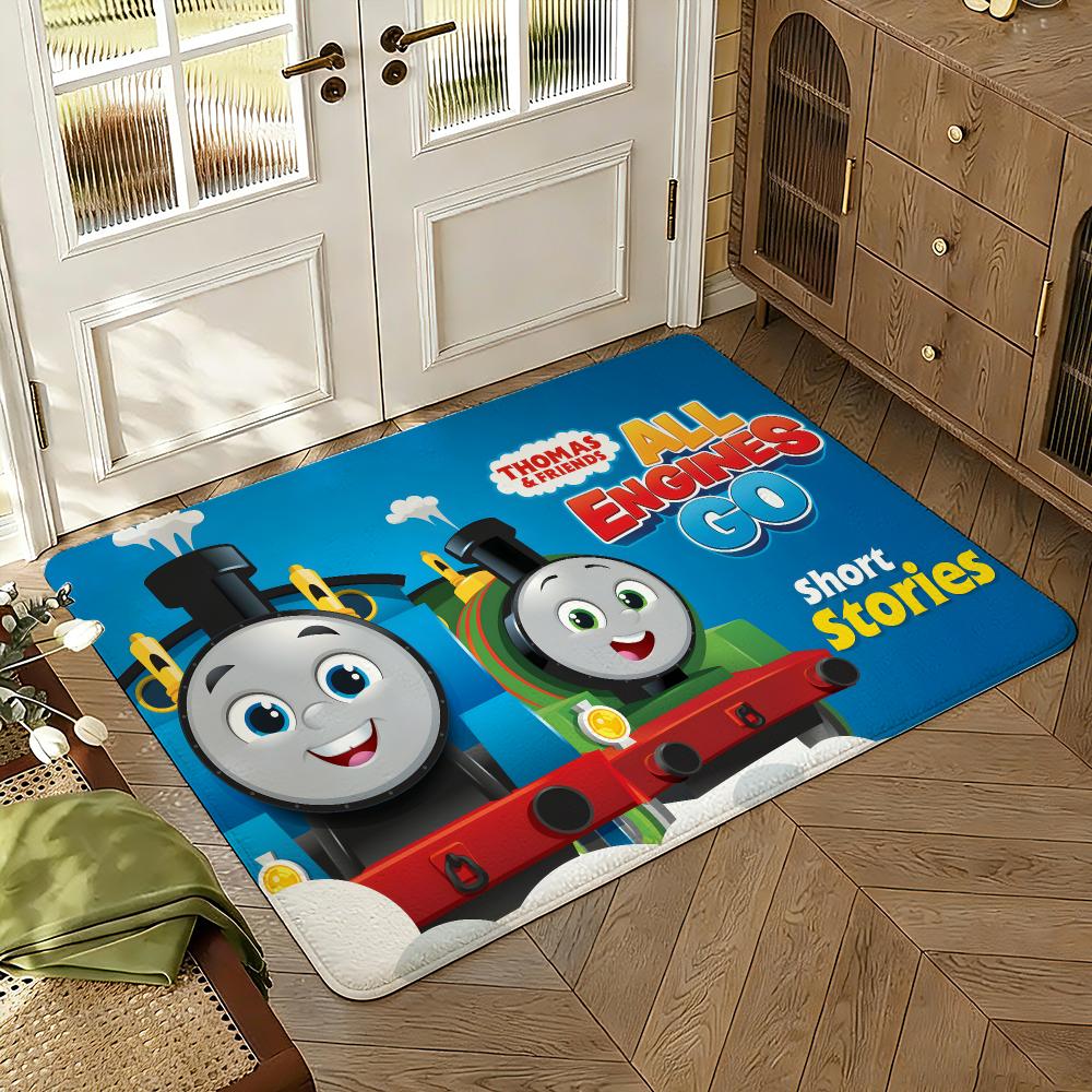 Anime T-Thomas & Friends Floor Mat Soft Thickened Absorbent Non-Slip Bedroom Living Room Door Mat Home Decor Flannel Rugs