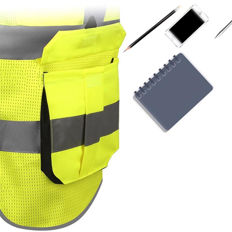 High Visibility Mesh Safety Reflective Vest with Pockets and Zipper Meets ANSI/ISEA Standards