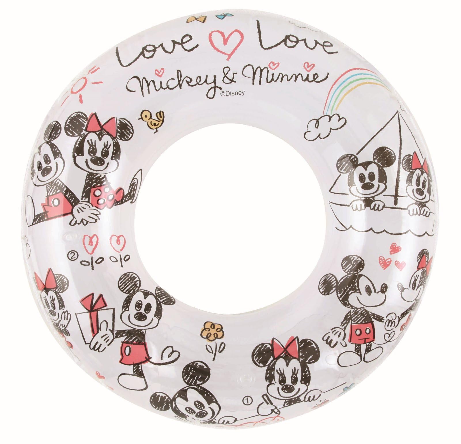 Livelight Tokyo Candle Disney Inflatable Ring 100cm Lovey-Dovey Mickey & Minnie