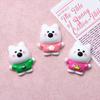 Large West Highland White Terrier Resin Hair Clip Decoration Materials - Cream Cartoon Design