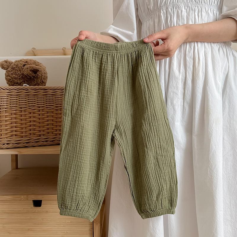 Kids Clothing Summer Thin Solid Color Anti Mosquito Pants Baby Boys Girls Loose Casual Trouser Simple Fashion Bloomers