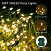 5/10/20ft Battery USB Charging Fairy Lights String Wreath Garland Decor  for Indoor Outdoor