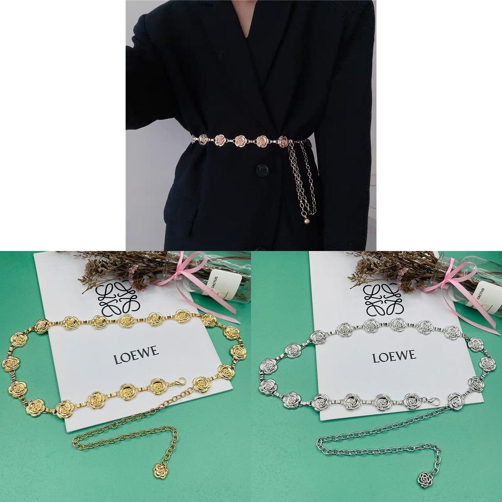 Vintage Ethnic Style Metal Flower Waist Chain For Women Fashion Accessory Gift For Young Adults