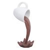 Floating Coffee Cup Sculpture Pouring Spilling Coffee Mug Resin Art Decoration Ornament for Home