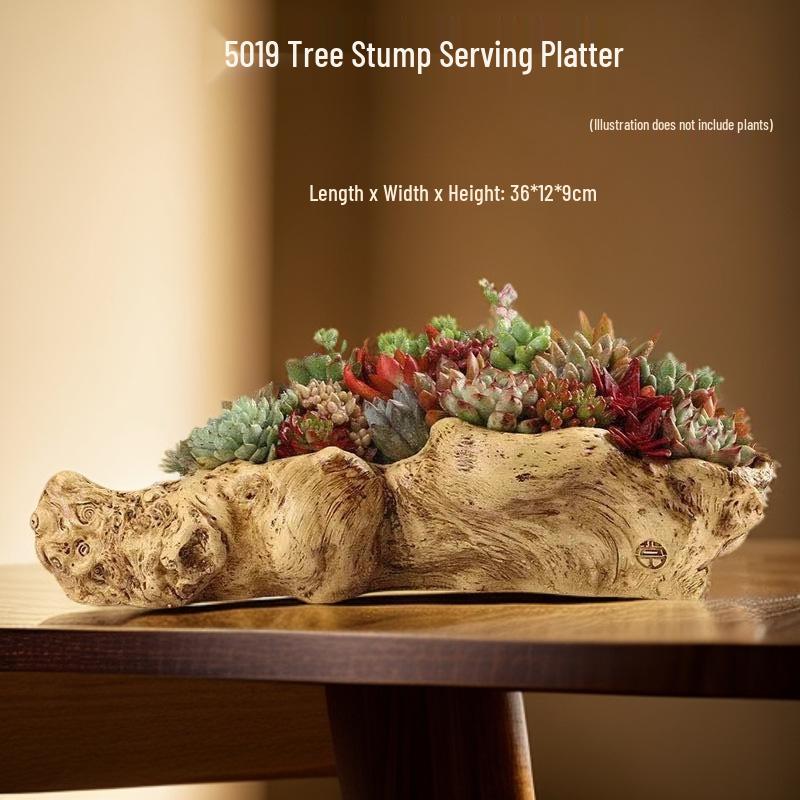 

Resin Retro Tree Stump Desktop Decor & Micro Landscape Pot