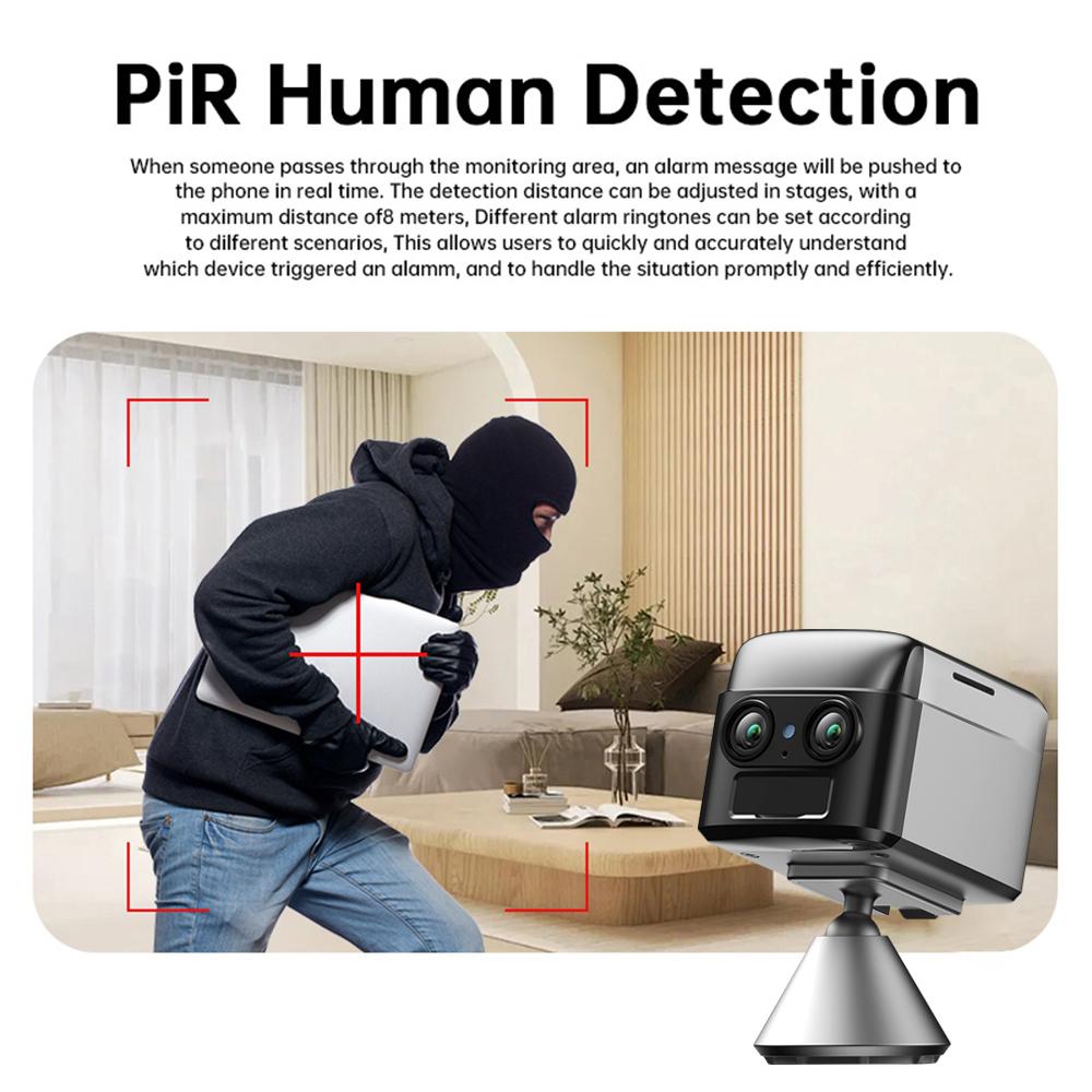 5MP Mini 4G Security Camera SIM Card WiFi Ultra HD Surveillance Camera 4000mAh Battery Low Power Voice Intercom CCTV Camcorder