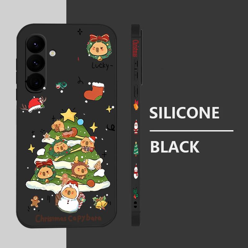 Christmas Tree Pattern Case For Samsung Galaxy S25 S24 Ultra S23 S22 Plus S21 FE A15 A16 A17 A26 A35 A36 A54 A55 A56 5G Lanyard Case Cover Funda
