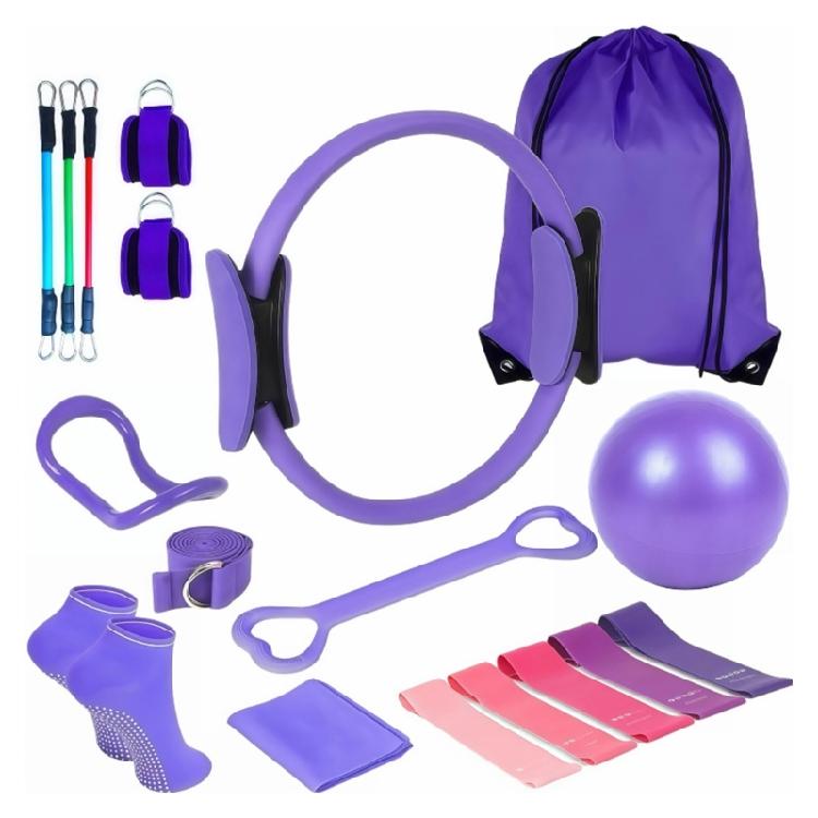 Women's Fitness Exercise Set Pilates Ball Rings and Band With Nonslip for Home Exercise And Flexibility