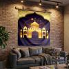 Golden Mosque Silhouette Printed Tapestry, Wall Hanging,Livingroom, Dormitory, Large Wall Decor, Fabric Decor Fan Birthday Gifts