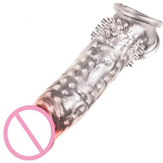 Large Transparent Crystal Exotic Condom Wear Male Penis Set Penis Extended Cover Couple Adult Sex Product