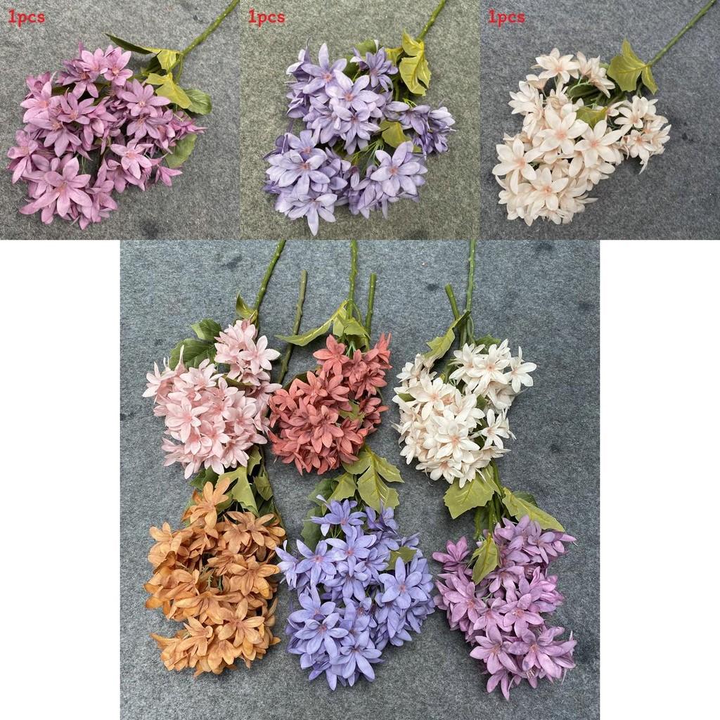 Artificial Silk Snow Orchid Bouquet For Home Decor Wedding Party Arrangement