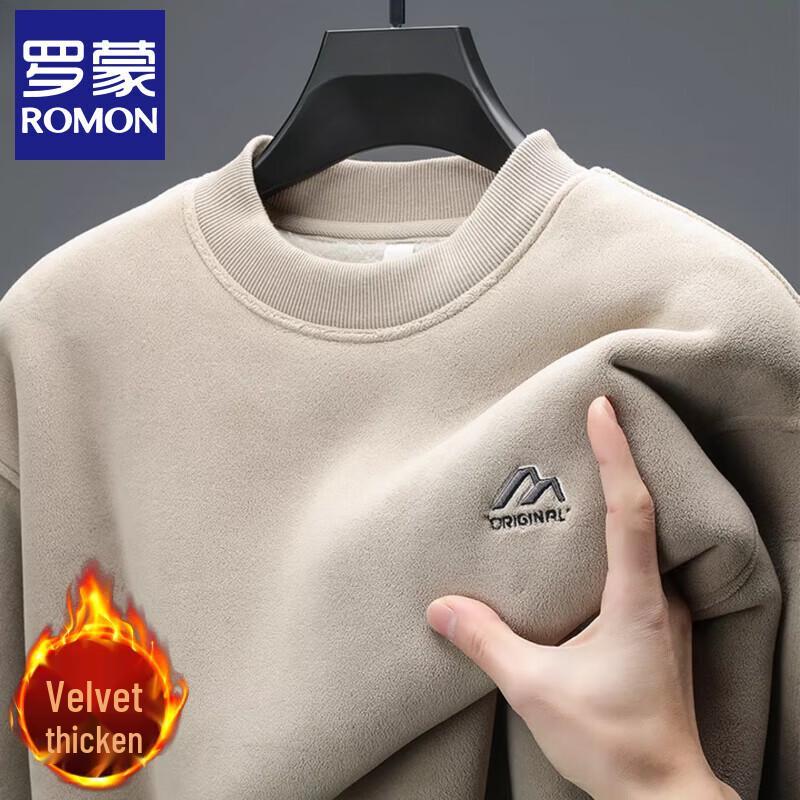 Romon Men s Thick Fleece Lined Pullover Sweatshirt 4XL
