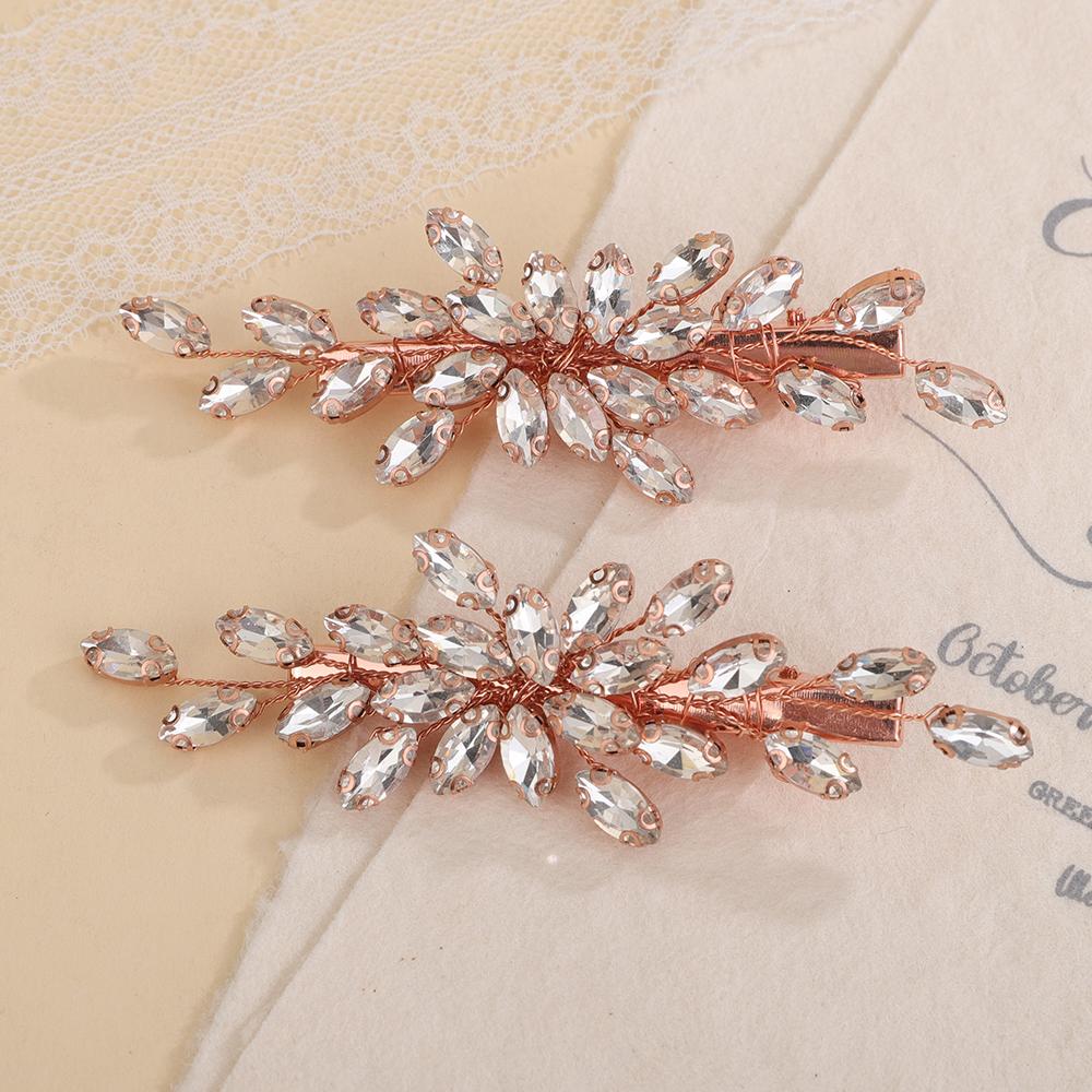 2 Stück Strass Haarspange für Hochzeit Braut Kopfschmuck Silber Schwarz Braut Haaraccessoires Grün Rot Tiara Blau Lila Ornamente