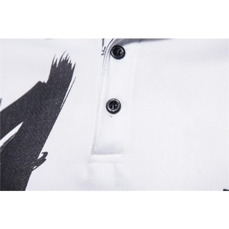 Men S Short Sleeve Polo Shirt Slim Fit Printed Casual