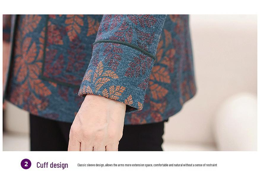 Grandma's Winter Coat: Fashionable Plus-Size Top for Women Aged 60-70, Ideal for Spring and Autumn