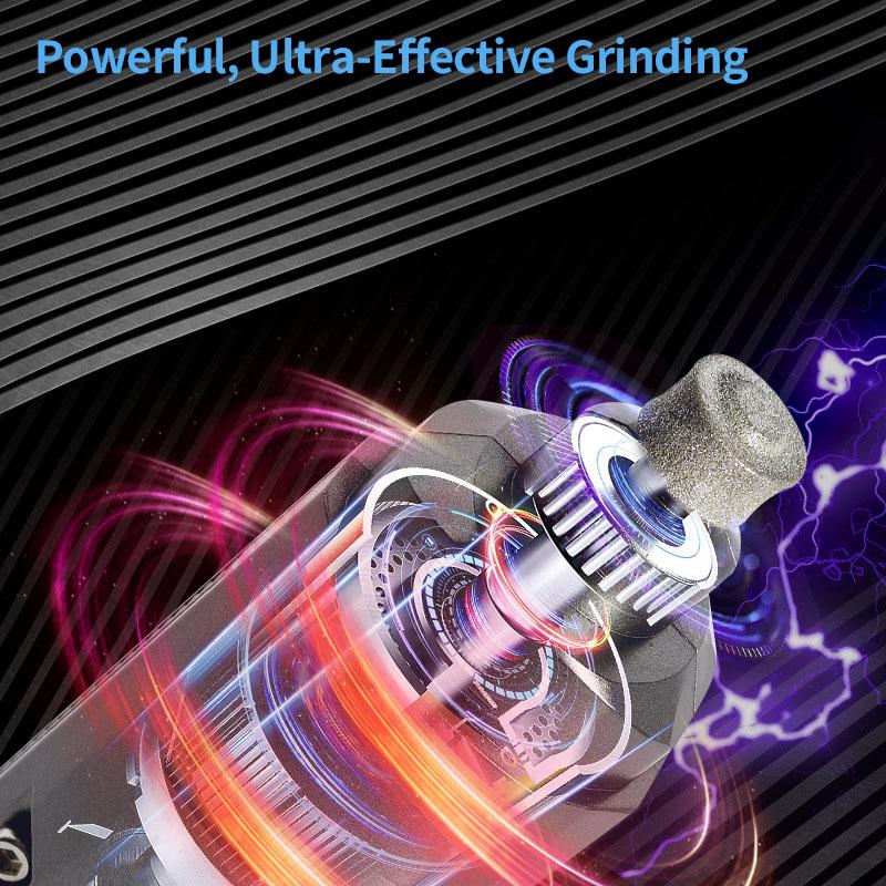 Upgraded Professional 2-Speed Electric Rechargeable Painless Pet Dog Nail Grinder Dog Nail File Trimmers with 2 LED Lights