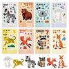 8/16/24PCS Children DIY Puzzle Sticker 8 Animals Make A Face Funny Assemble Jigsaw Stickers Kids Educational Toys