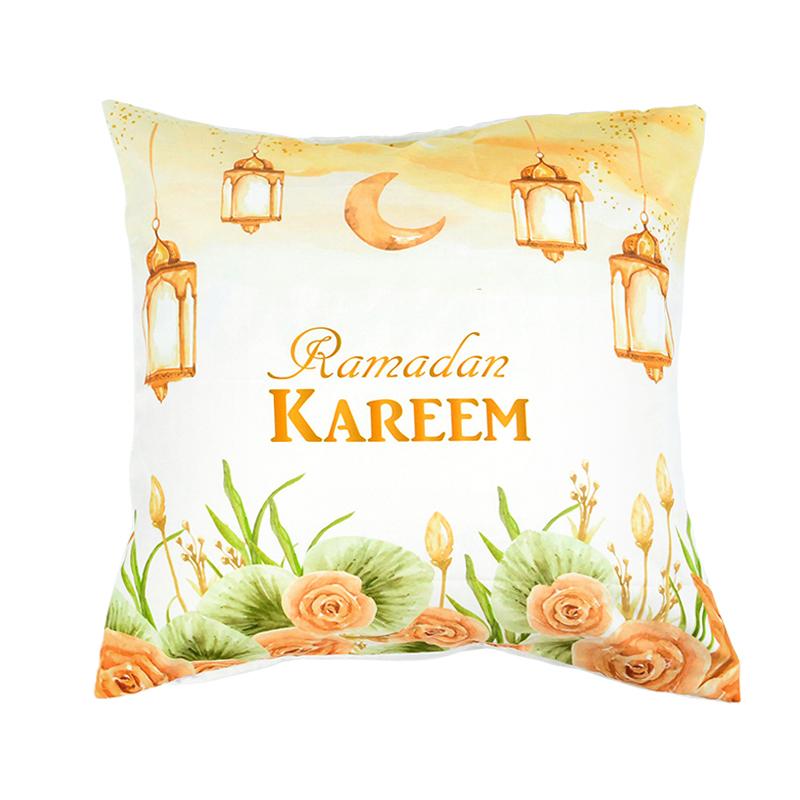 Home Decor Ramadan-themed Moon & Lantern Printed Pillowcases Pattern Cushion Cover Suitable for Sofa Bedroom Car Pillow Cover