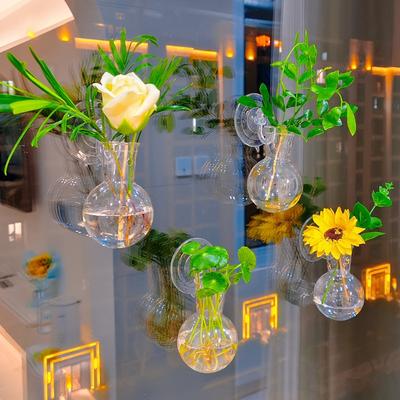 Top Quality Acrylic Wall Mounted Transparent Vase Hydroponics Planter Propagation Station Plastic Flower Pot for Home Decoration