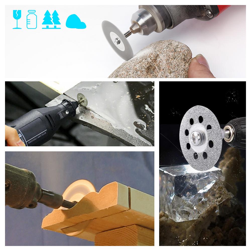 60PCS Cutting Wheel Set Wear Resistant Cutting Disc Kit with Rod for Cutting Wood Plastic Metal Glass Professional Rotary Tool