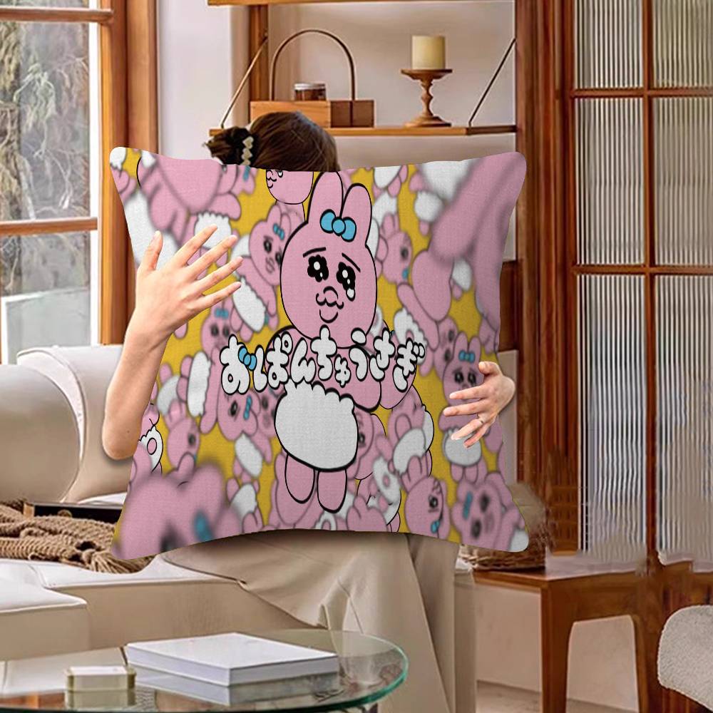 Kawaii O-OpanchuS UsagiS Cushion Cover Polyester Sofa Cushions Decorative Throw Pillows Home Decoration Pillowcover