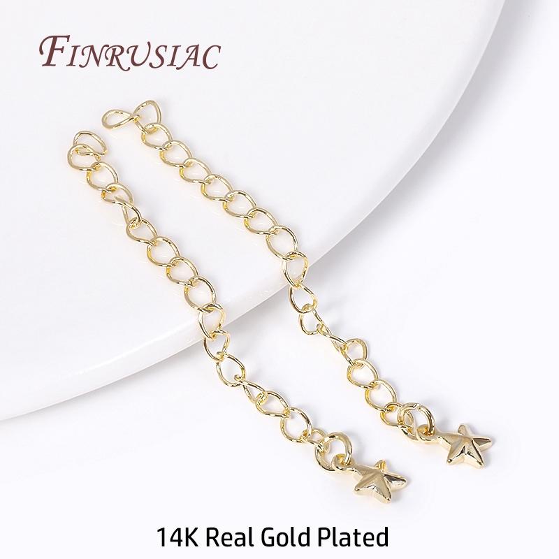 Brass Metal Extension Chain Connectors For DIY Necklace Bracelet Jewelry Making Findings 18K Gold Plated Chain Extender with Tag