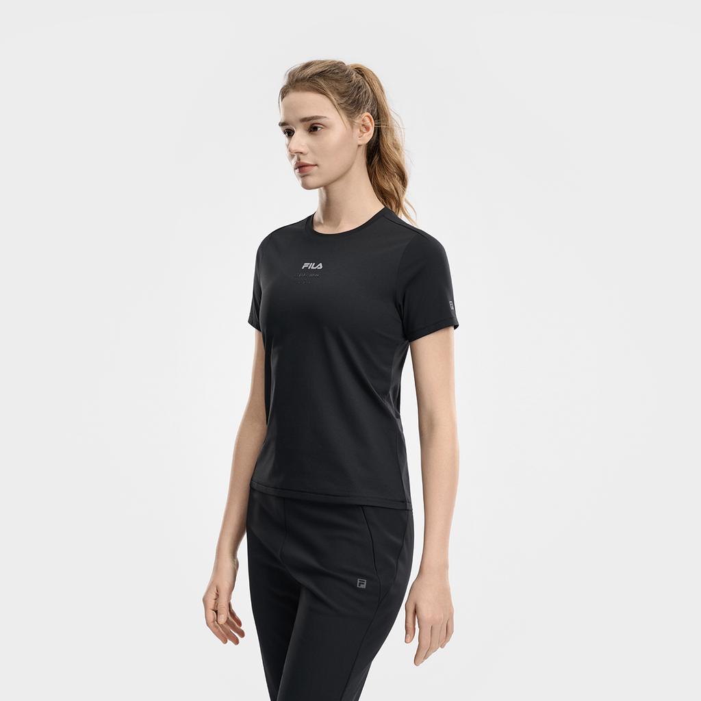 FILA Fitness Basic Comfortable Short Sleeve T-Shirt Women tops Deep-Black A11W621102FBK