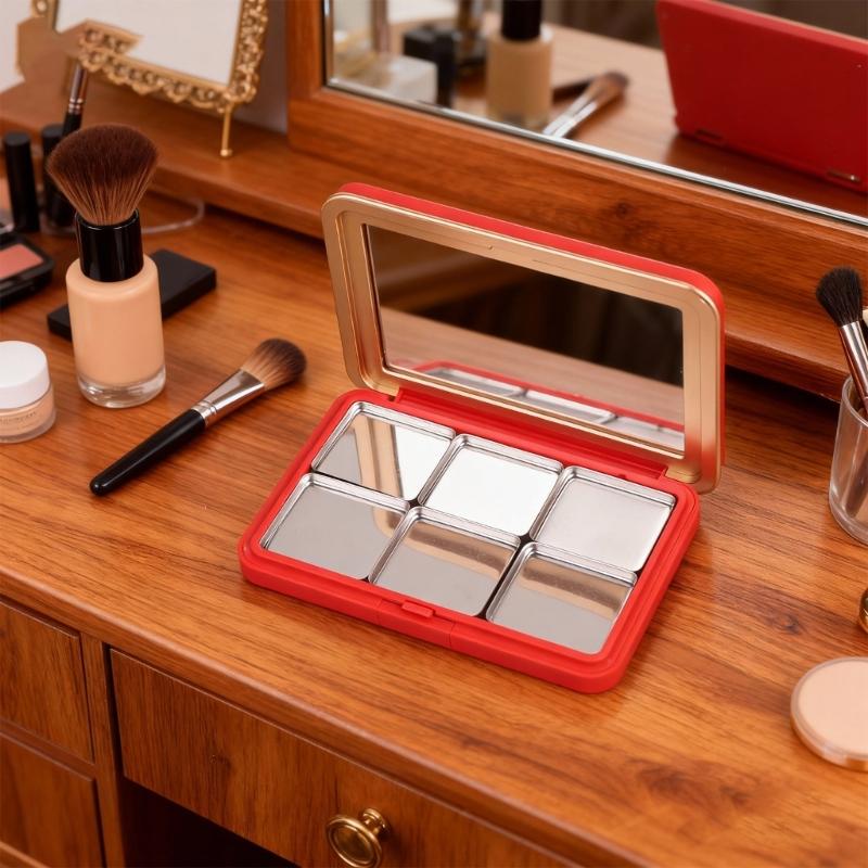 Cosmetic Storage Box With Strong Magnetic To Secure Eyeshadow Blush Highlighter Portable
