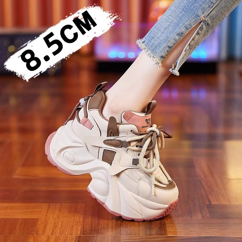 European dad shoes women's super fire 2025 new spring breathable casual shoes thick-soled small inner height-increasing women's shoes
