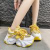 Fashion NEW Summer Bling High Platform Casual Shoes Ladies Vulcanize 7CM Wedges Chunky Sneakers Women Breathable Mesh Sports Dad Shoes