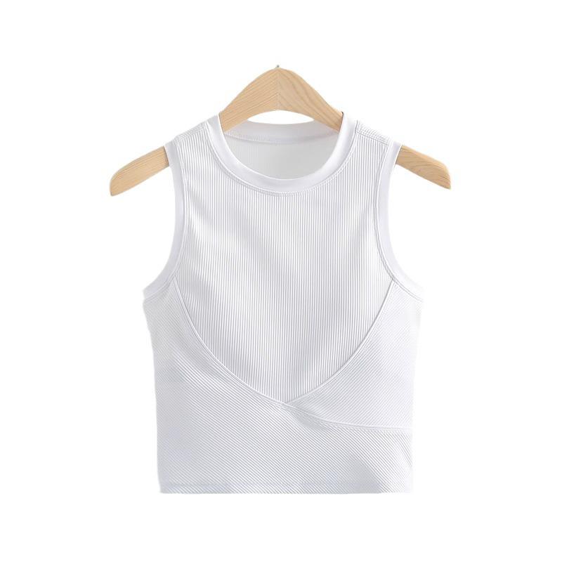 Women's Quick-Dry Sleeveless Yoga Vest with Chest Pad