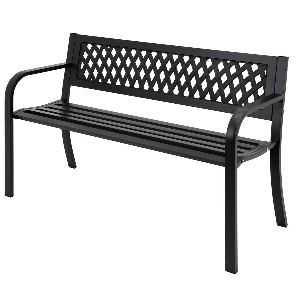 Steel Bench With Plastic Backrest, Garden, Park, Classic Bench